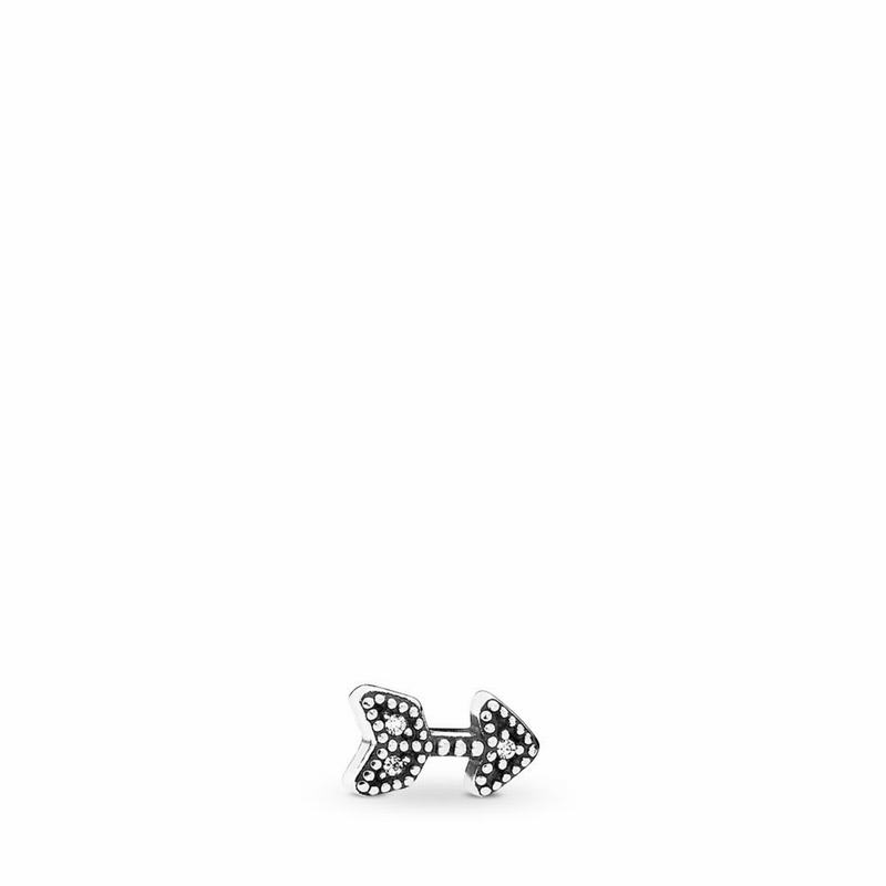 Pandora Australia Sparkling Arrow Petite Locket Charm - Sterling Silver | UWTQHO852